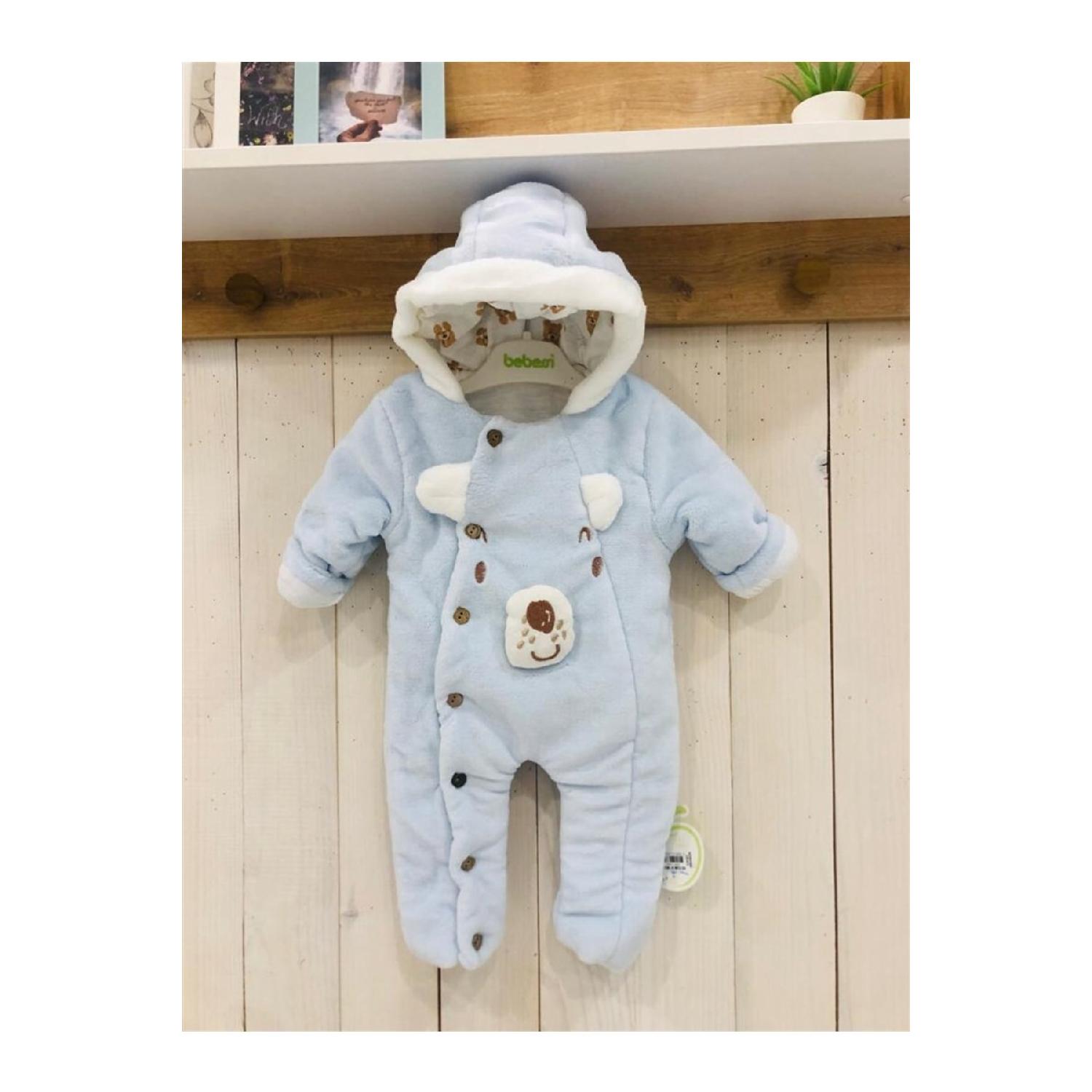 

Зимний детский комбинезон с капюшоном и капюшоном на пуговицах спереди 3 Ay