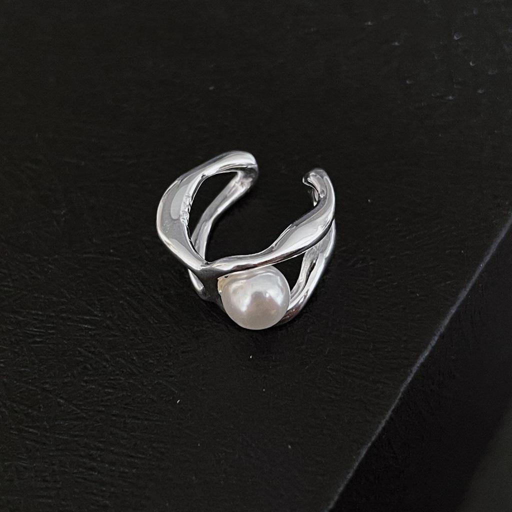 Korean Style Geometric Pearl Ear Cuff - No Piercing Needed, Trendy Women's Jewelry