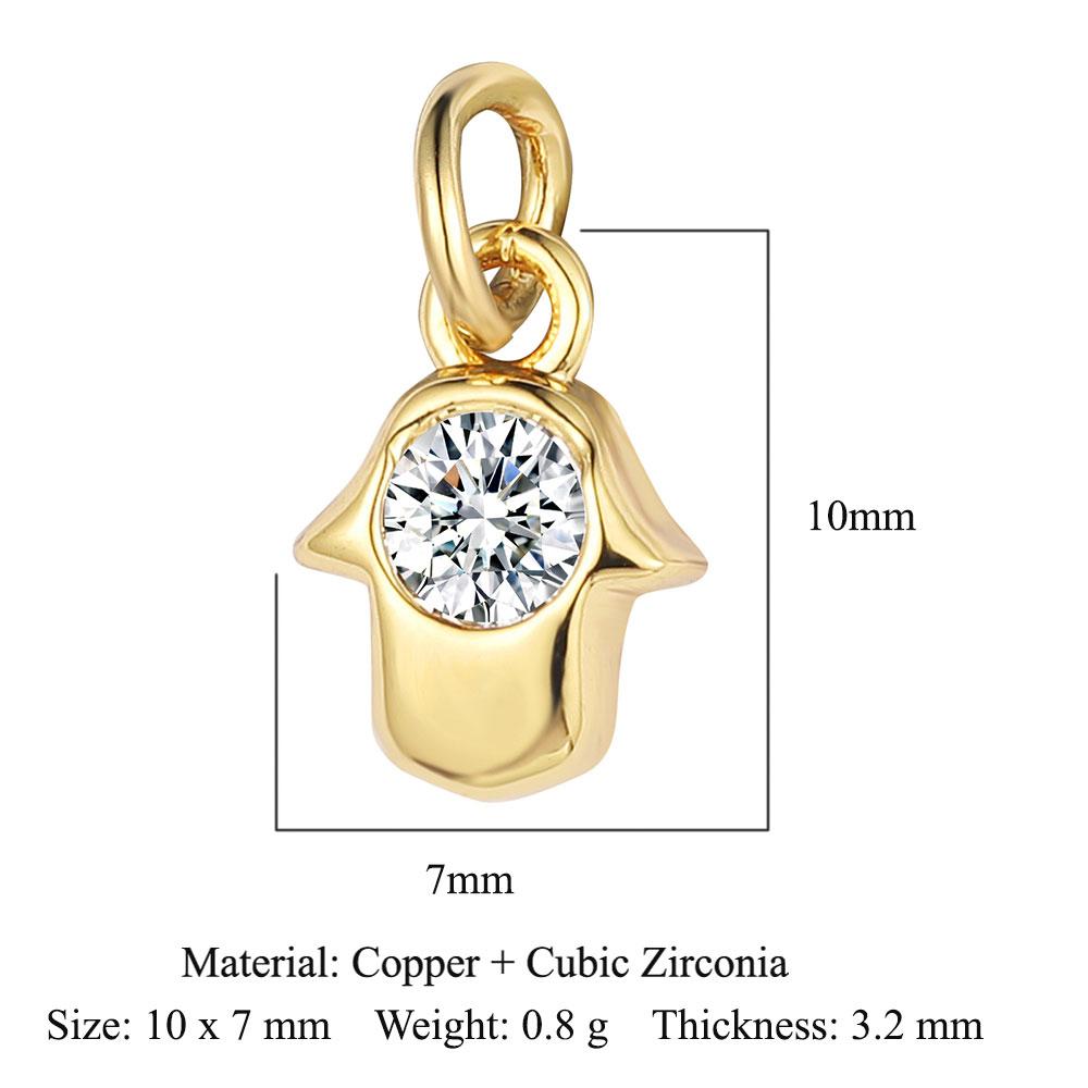 3pcs/Lot Crescent Moon Copper Zircon DIY Jewelry Pendant Octagonal Star Heart Butterfly CZ Charms Necklace Making