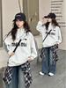 Trendy 2025 Girls' Autumn Sweatshirt & Jeans Set - Fashionable Two-Piece for Older Kids