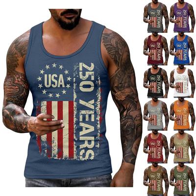 Men 4th Of Shirts USA Muscle Sleeveless Shirt Patriotic Tank Tops