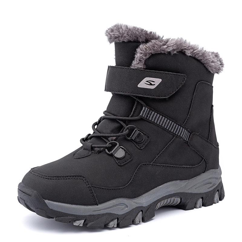 High Quality Boys Girl Winter Snow Boots Platform Warm Cotton Shoes Leather Autumn Waterproof Kids Footwear Child Sneaker