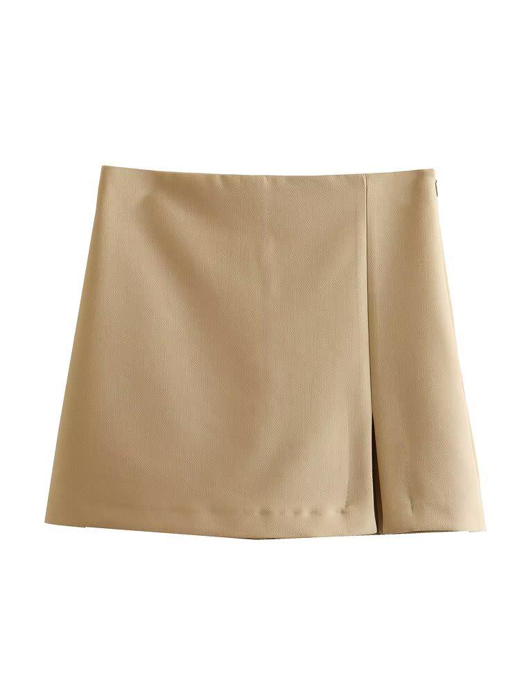 Spring 2025 Women's European-American Style Slit Hem Skirt Pants