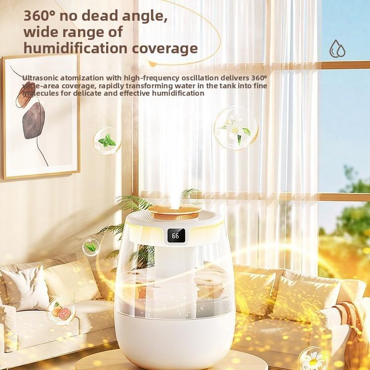 Home Humidifier With Double Nozzles And Atmosphere Light For Bedroom Comfort