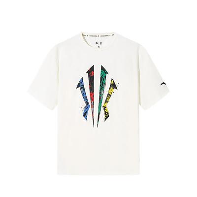 Kyrie Serie Basketball T-Shirt Bequem Lässig Schlicht Rundhals Locker Kurzarm Unisex Oberteile Vanilleweiß 172521109-1