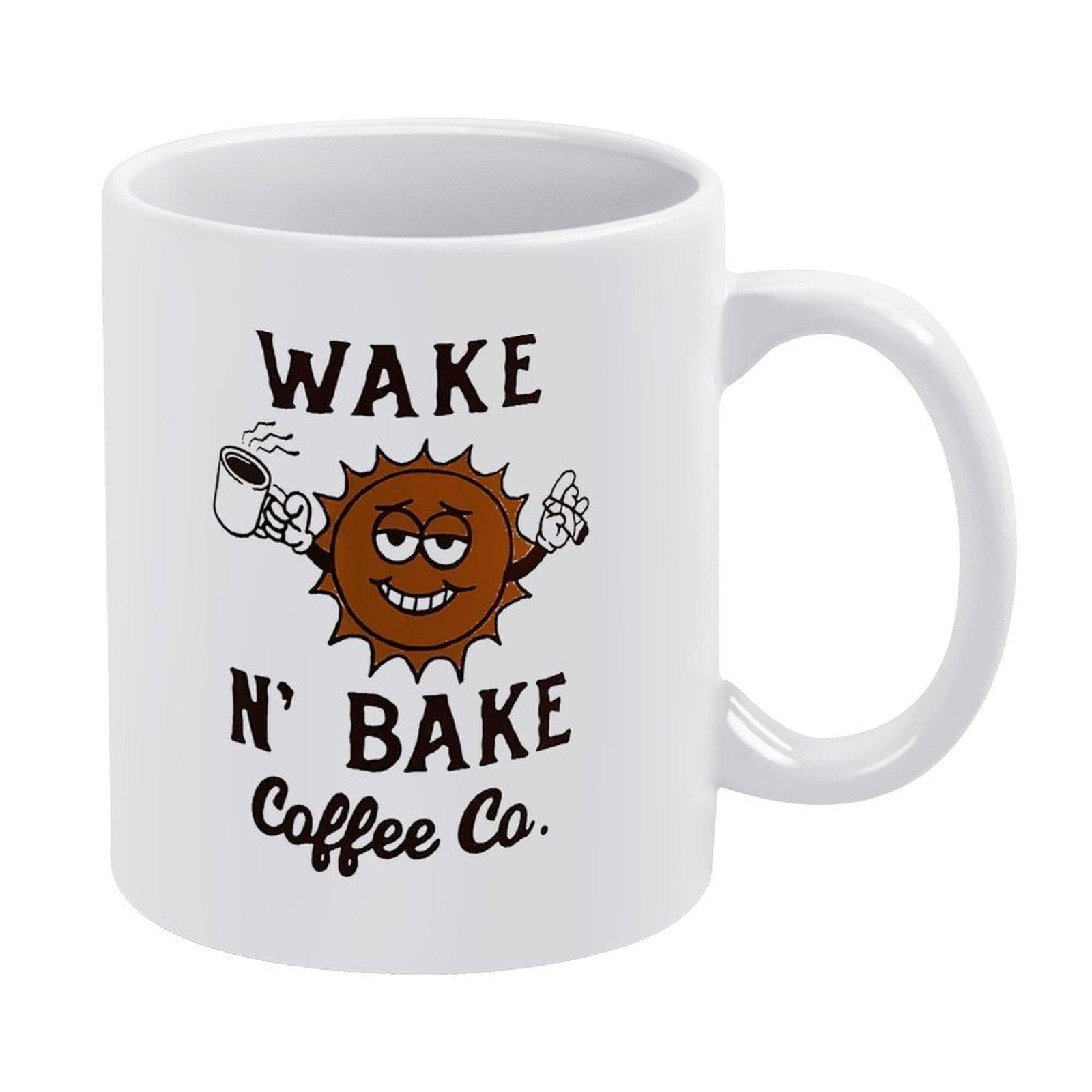 

1pc 11oz White Ceramic Coffee Mug, Double-Sided Printed Humor Style, Microwave Safe Cup, Comfortable Grip, Home and Office Gift Choice