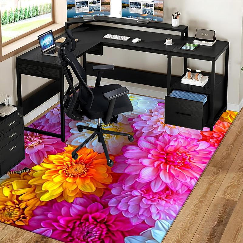 1 Stück Athenas bunte Blumen-Bürostuhlmatte - Festliches Geschenk für Zuhause und Arbeitsplatz, Geeignet für alle Jahreszeiten.P012