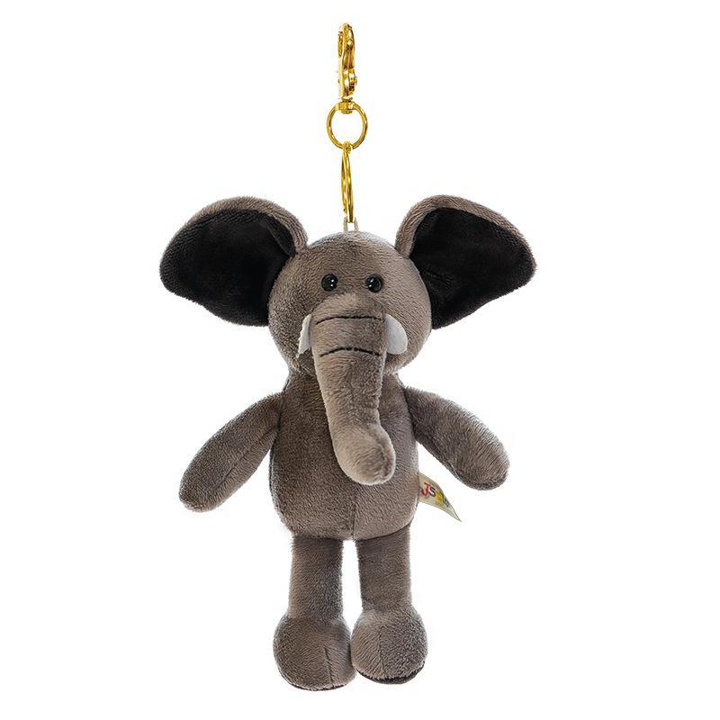 Porte-clés Peluche Animal Mignon Dessin Animé 15CM Tigre Lion Éléphant Hippopotame Tortue Pendentif Sac Rembourré