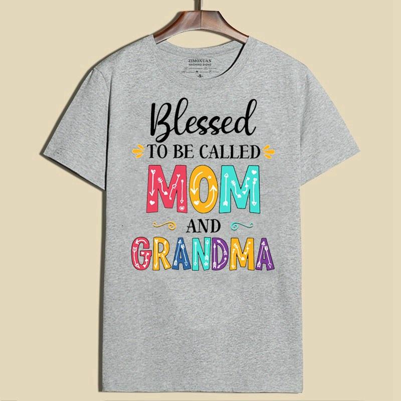 ZIMOXUAN Blessed To Be Called Mom and Grandma Mother's Day T-shirt