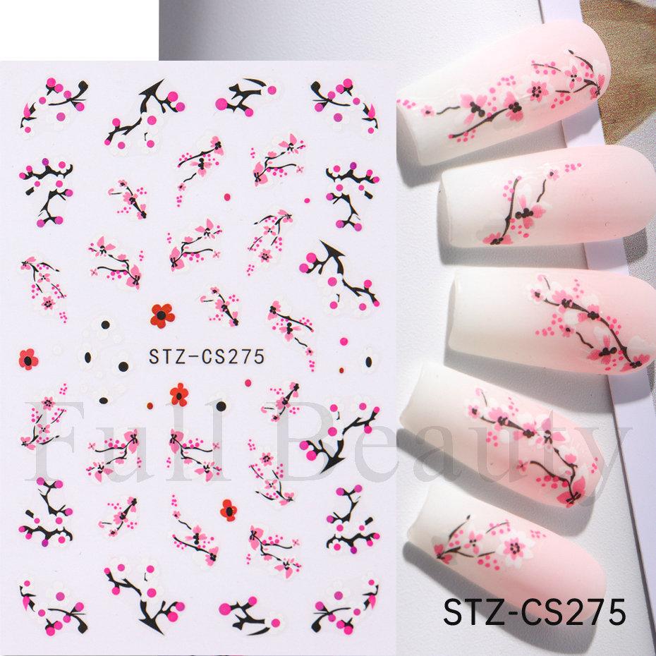 Nail Art Sticker Autumn And Winter Lace Sweater Flower Small Flower Branch Small Fresh Adhesive Nail Sticker