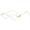 Bling Oval Women Eyewear Y2k Anti-Blue Light Spectacles Simple Rhinestone Sunglasses  Travel