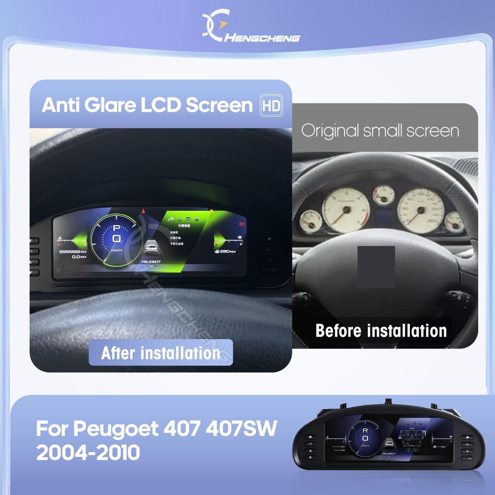 For Peugeot 407 407SW 2004-2010 Digital Cluster Dashboard Dashboard speedometer plug and play Wireless CarPlay