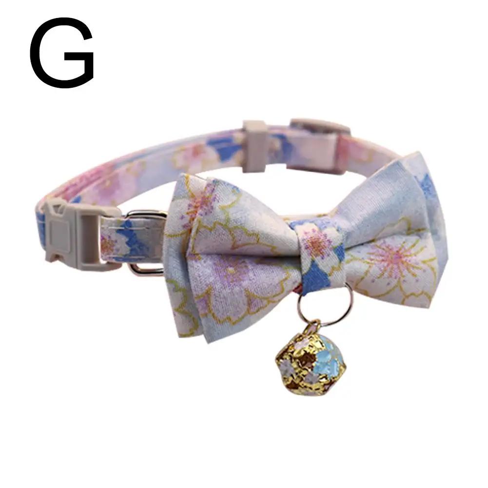 

Cat Collar Breakaway With Cute Bow Adjustable Pet Cat With Bell And Collar Collar Dog Adjustable Bownot Safety Necklace Pet E7X8