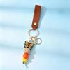 1Pcs Butterfly Silicone Beaded Keychain Personalized PU Leather Bag Charm for Camping Backpack Decor Ornament