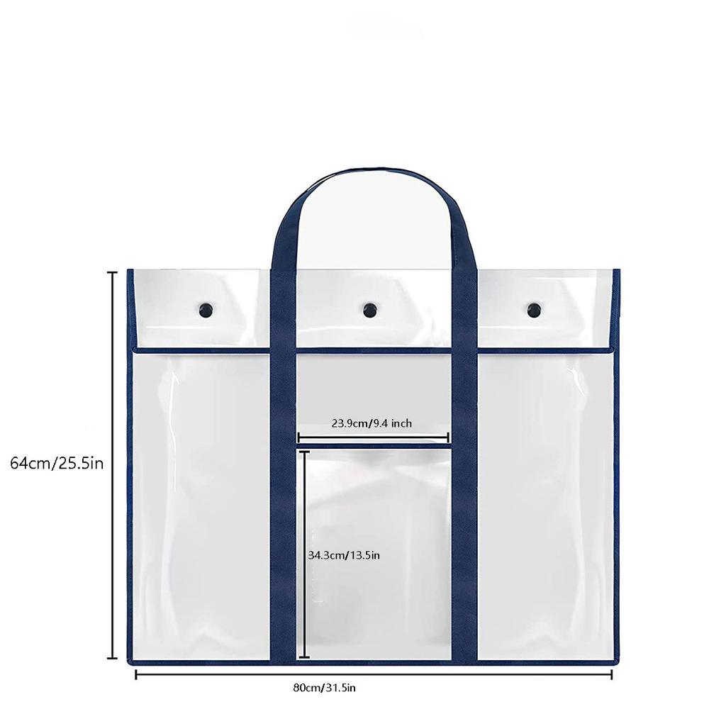 Art Portfolio Bag Art PVC Storage Pocket Large Poster Storage Bag Durable Large Capacity Art Portfolio Organizer with Pocket