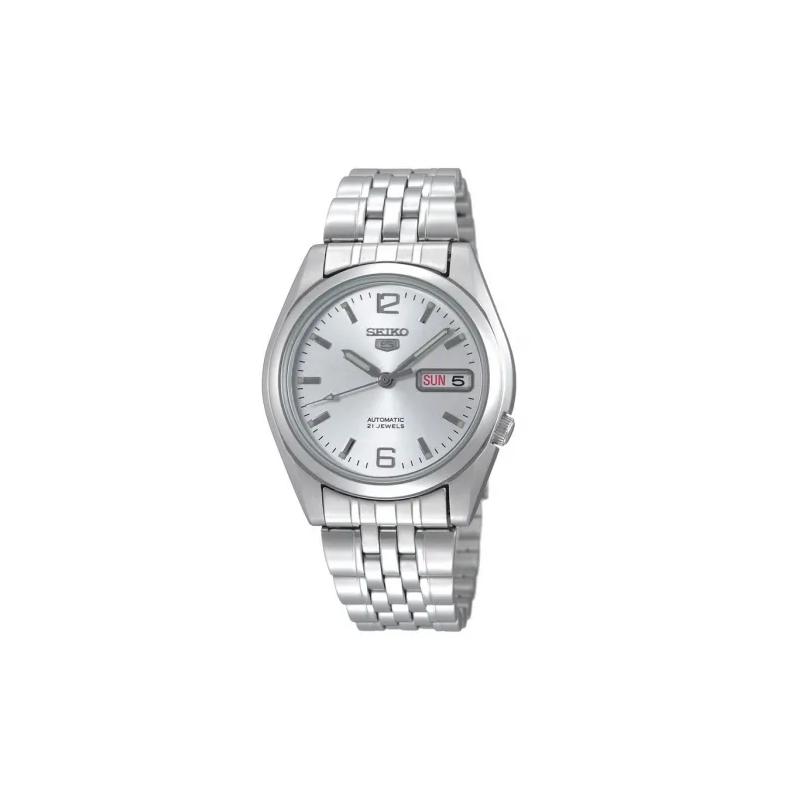 SEIKO 5 series waterproof date display Automatic Steel Strap men s watch silver dial SNK385K1 серебряный