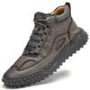 Autumn and Winter New Men's Casual All-Matching Sports Fashion Mid-Top Leather Shoes plus Size Handmade Shoes