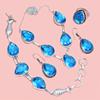 Topaz Blue London Jewelry Set  Gemstone Necklace Gift Sterling