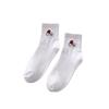 Women's Autumn White Medical Pattern Cotton Mid-Calf Socks - Simple, Versatile, High-Value.