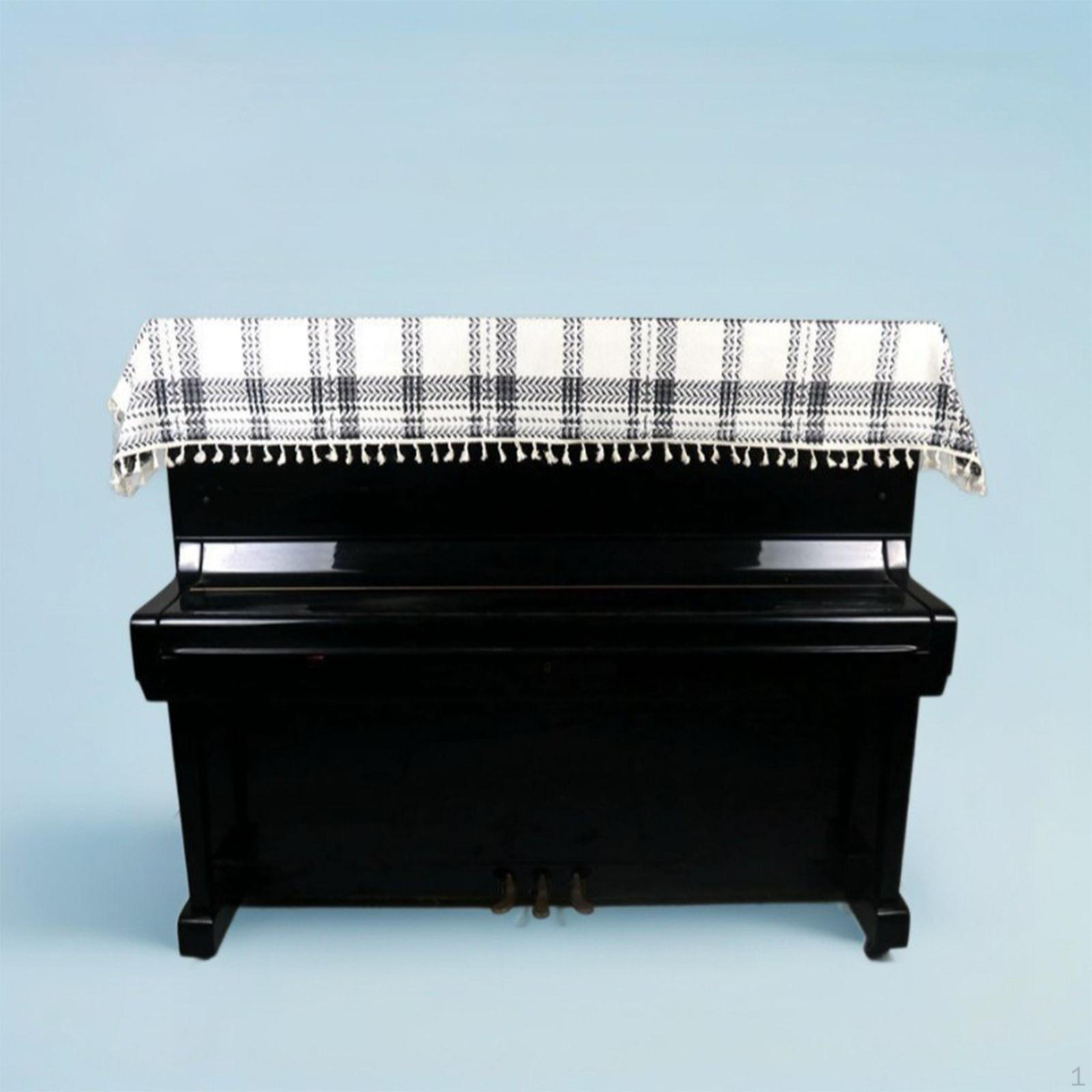 

Piano Cover Dustproof Lightweight, Multipurpose, Stylish Portable Gift Washable Durability Black White Top
