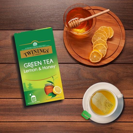 Twinings Tè Verde Limone e Miele, 25 Bustine, Tè Verde, Miele Dolce e Limone Acidulo