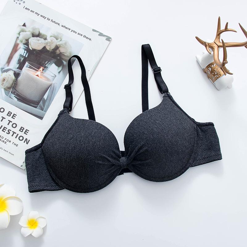 Women's Comfortable Cotton Push-Up Bra with Underwire and Adjustable Fit