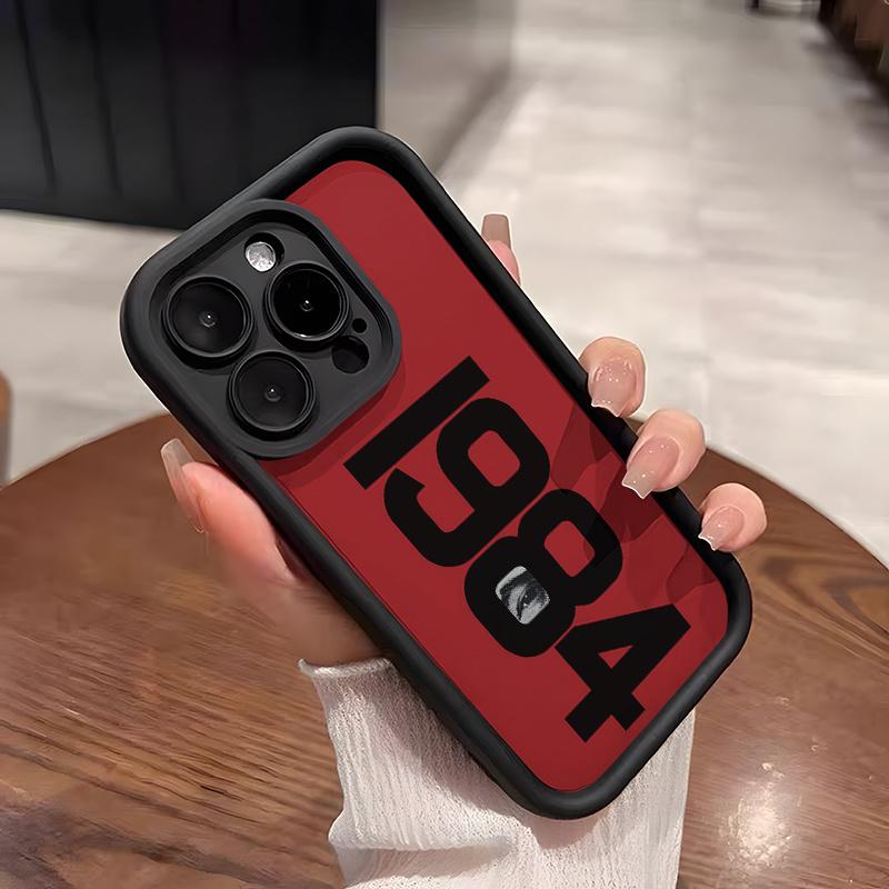 1984 Cool Simple Art Letter Phone Case Suitable for iPhone16 15 14 13 12 11Pro/ Max/Plus Shock-proof Back Cover Anti-fingerprint