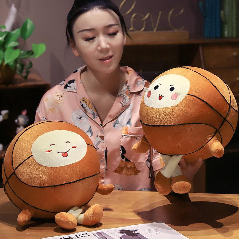 Creative Simulation Basketball Doll Cartoon Round Ball Plush Toy Doll Boy Sleeping Pillow Doll Gift