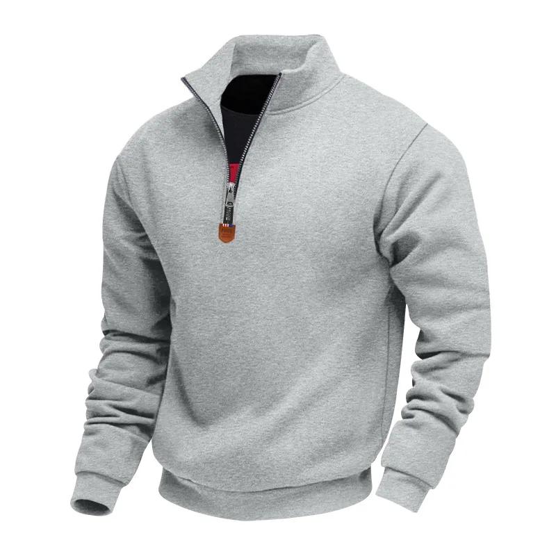Spring and Autumn Long-sleeved Men's Sweatshirt Half Zipper Loose Stand-up Collar Pullover Men's Sweatshirt