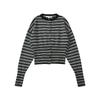 European and American French Women's Striped Shorts Sweater Cardigan Sweater