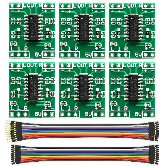 WWZMDiB 6Pcs PAM8403 Mini Digital Power Amplifier Board Class D 2x3W 2.5-5V Input