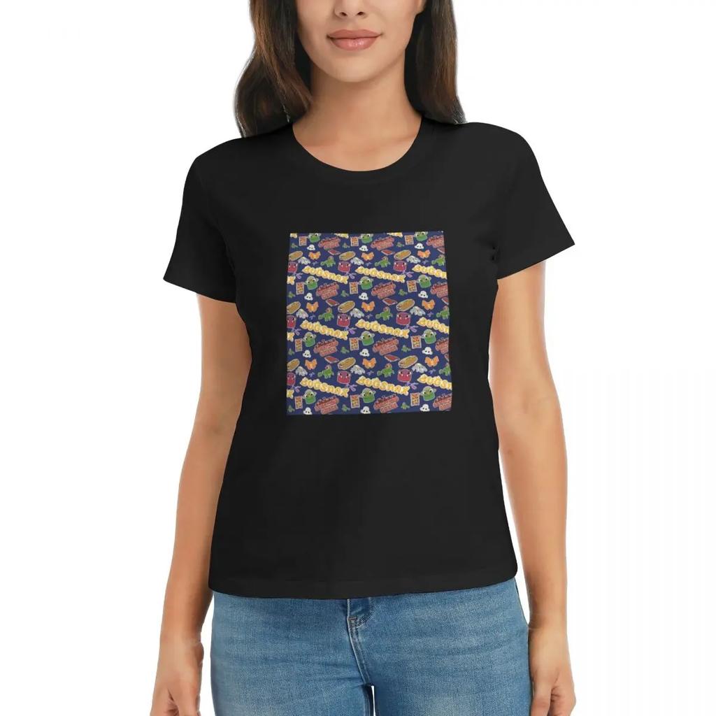 Damen T-Shirt Bugsnax Fan Art Scorched Gorge Sommer Kurzarm T-Shirts O-Ausschnitt Baumwoll-T-Shirts Kleidung Oberteile Streetwear