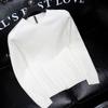 Men's Autumn and Winter Pullover V-neck Spliced Sweater Knitted Solid Color Fashion Commuter Versatile Long Sleeved Tops
