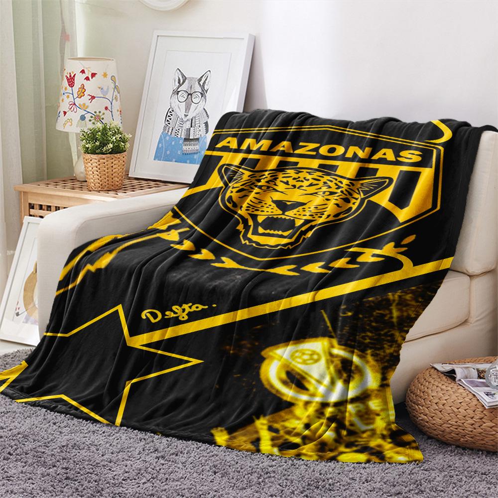 1Pc Amazonas FC Logo Print Flannel Blanket High Quality Warm Comfortable Cover for All Seasons Perfect for Gifts Home Decor