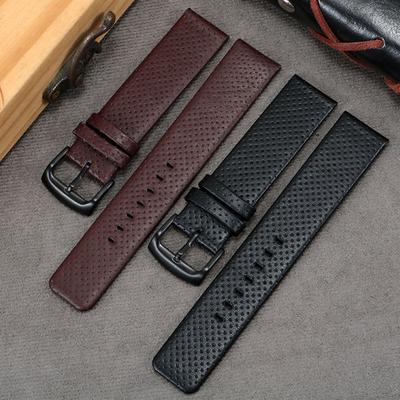 20mm 22mm Luftloch Universelles Echtleder Uhrenarmband Schwarz Braun Ersatzarmband für Smartwatch Citizen Eco-Drive AW0010 0015 AT9037 Serie