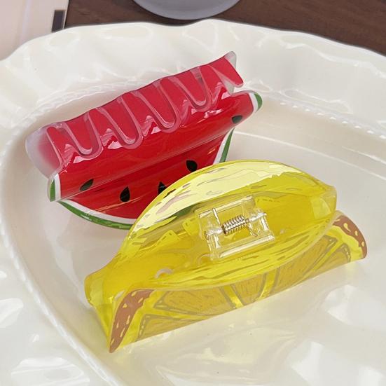 Women Clip Back Lemon Orange Watermelon Hair Head Hair Clamp Hair