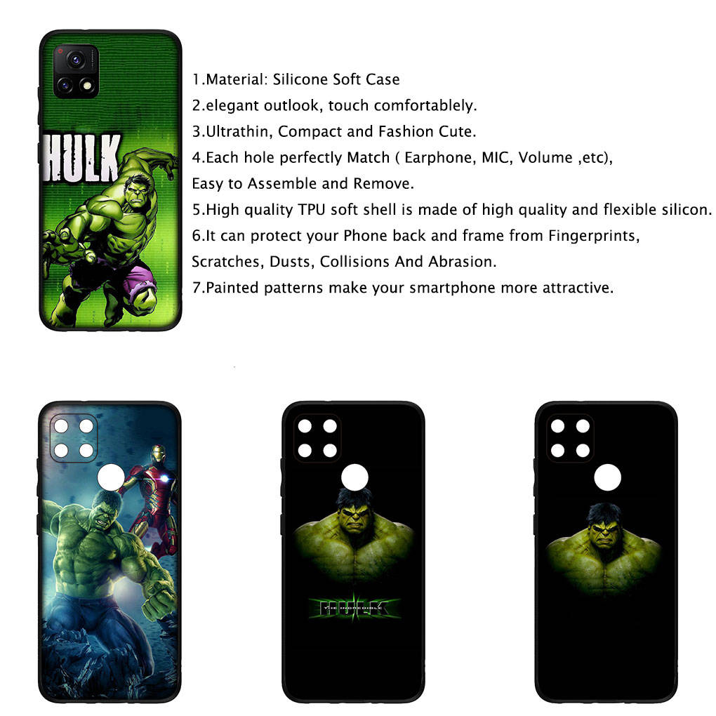 Cover for iPhone 16 15 Xiaomi Redmi Note 14 13 12 11 Pro Max X 8 9 16e Samsung Galaxy S25 S24 S23 Moto G54 G75 G45 OPPO Huawei Hulk Marvel Phone Case