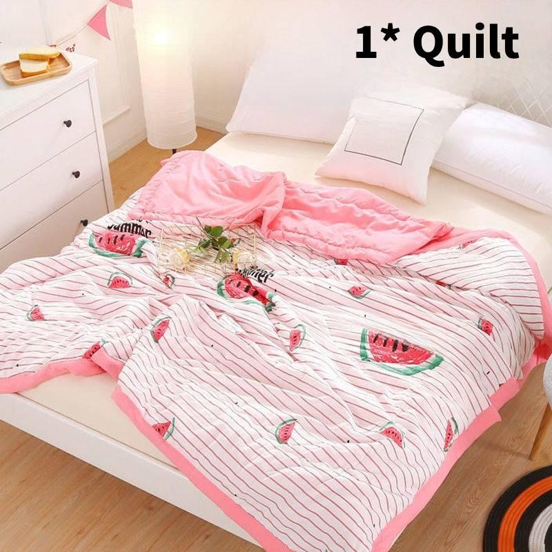 Washed Watermelon Printed Cotton Summer Air Conditioning Quilt For Bedroom Gift