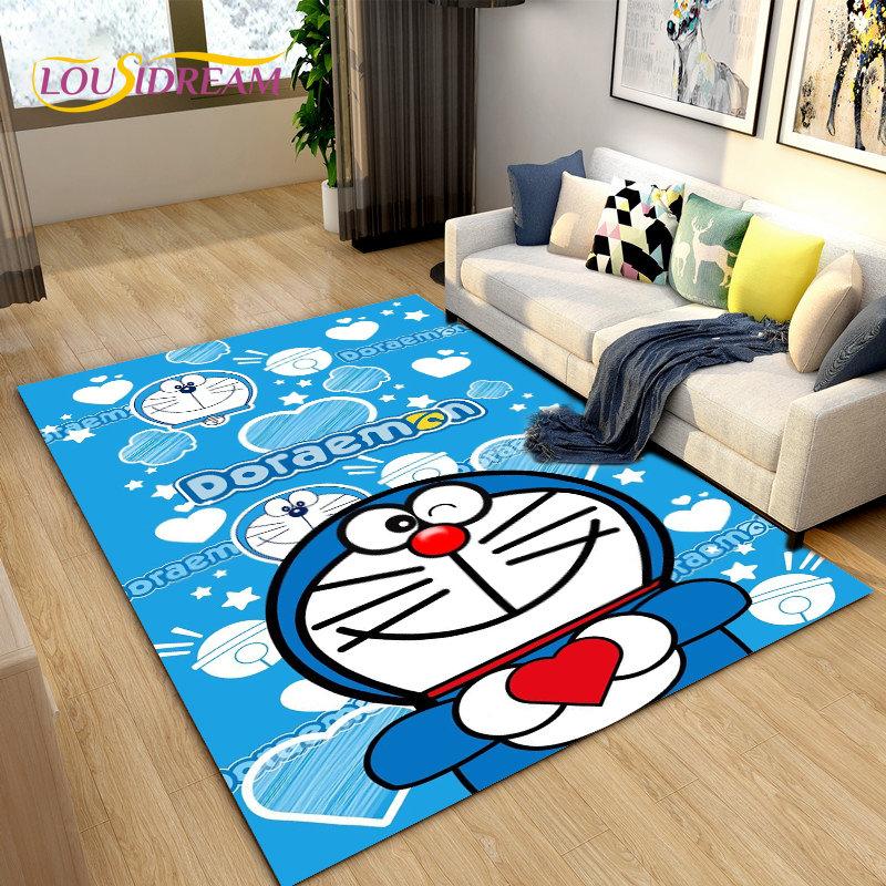Doraemon Japanese Anime Cartoon Area Rug,Carpet Rug for Living Room Bedroom Sofa Doormat Decoration, Kid Play Non-slip Floor Mat