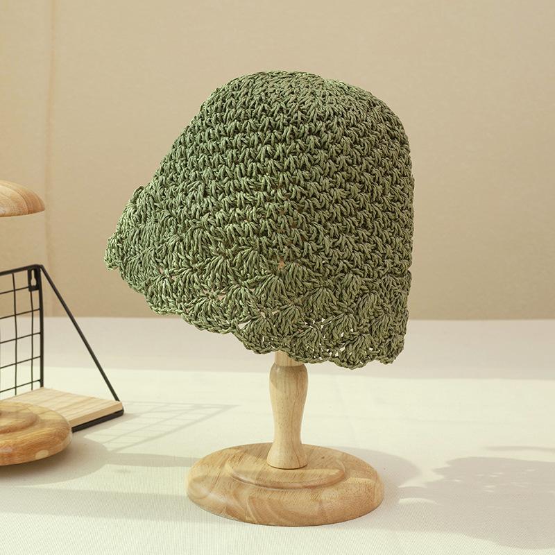 Hat Female Weave Petals Along Straw Hat Female Summer Sun Hat Small Bucket Fisherman Hat