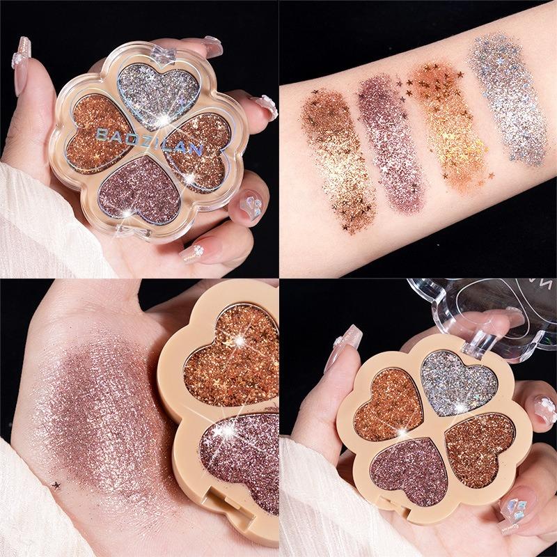 Children's Day Large Sequins Four-color Children's Eyeshadow Party Dance Stage Makeup Fine Sequins 4-color Eyeshadow Disc