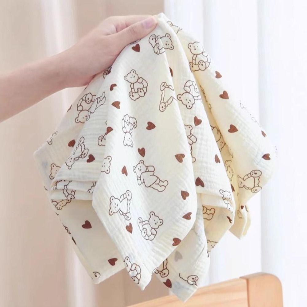 Breathable Gauze Baby Swaddle Blanket Double-Layered Baby Quilt Gauze Wrap Blanket  For Newborn