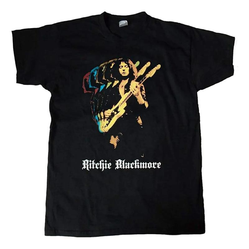 Camiseta Preta Com P?ster Ritchie Blackmore Live Performance S