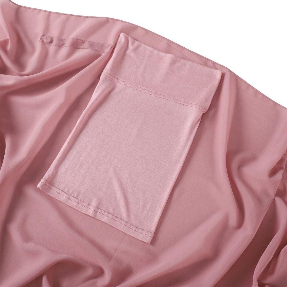 Bulit-In Magnets Muslim Long Headscarf 2in1 Islamic Head Wrap Female Musulman Bandana Outdoor