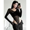 # Sisjuly# Y2g Nightclub Disco High Sense Mesh Patchwork Slim fit Slimming T-shirt Women Sexy Jumpsuit