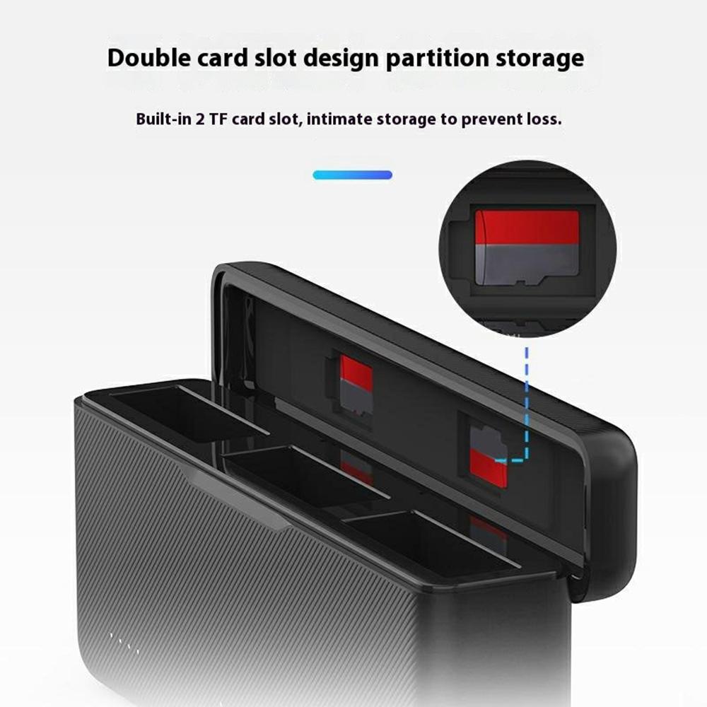 TELESIN S0-BCG-02-TDJ DJI Fast Charging Box For Osmo Action 5 Pro/Action 4/Action 3 , Battery Charging Case with TF Card Storage