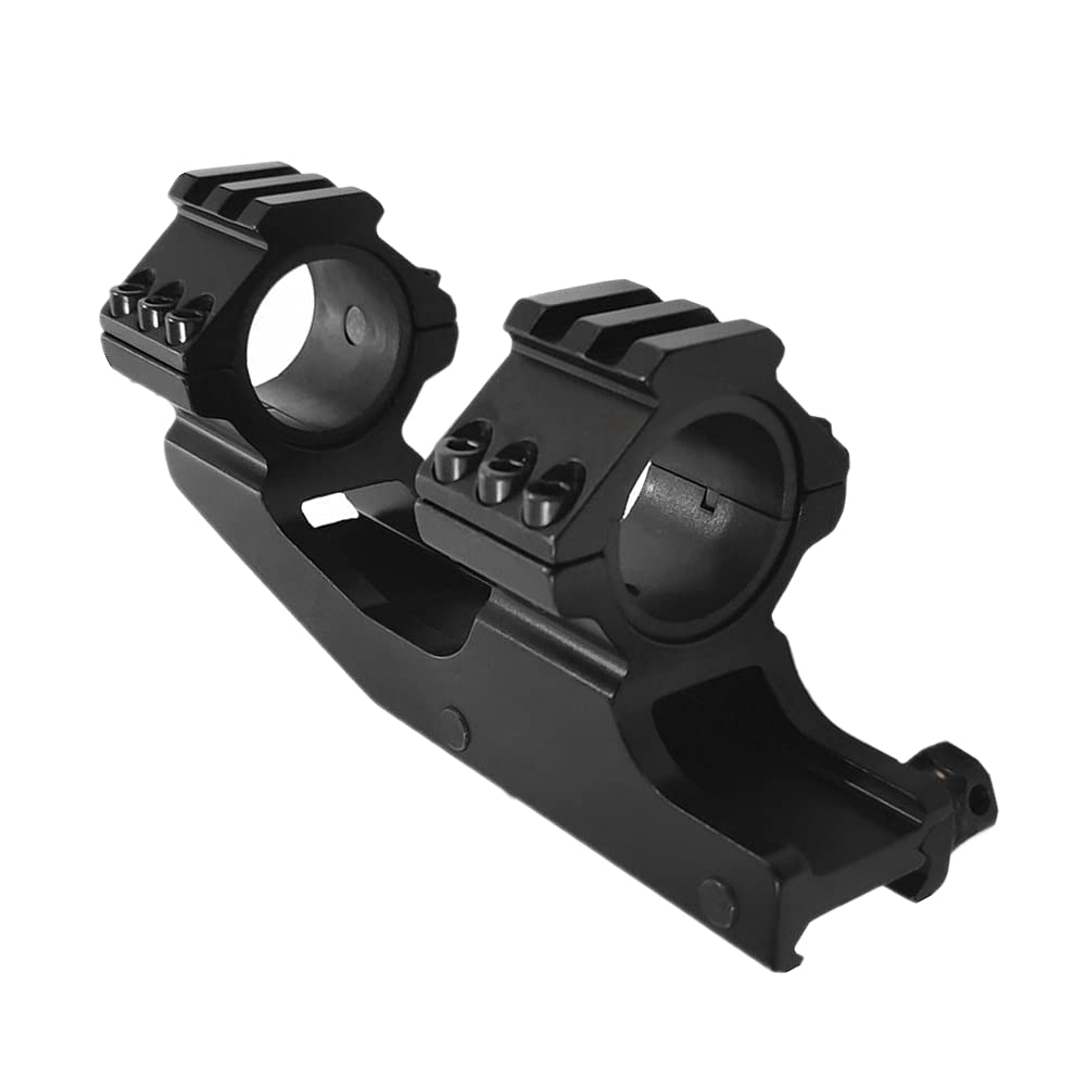 HWZ 1-inch 25.4mm 30mm Scope Mount Solid Black Cantilever Flat Top Dual Ring Adjustable