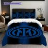 Inter Milan Emblem Background Bedding (1 * Duvet Cover + 2 * Pillowcase, Without Core) Duvet Cover and Pillowcase Bedding Set Christmas Birthday Gift