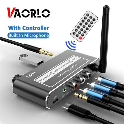VAORLO Wireless Receiver With Antenna Coaxial Output Support U-Disk HiFi Music With Microphone Support KTV Bulit Controller Bluetooth 5.2 Adapter
