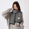 Panama Women's Autumn and Winter Checkered Knitted Wool Scarf Thickened Warm Neck Fashion Luxury Brand H129